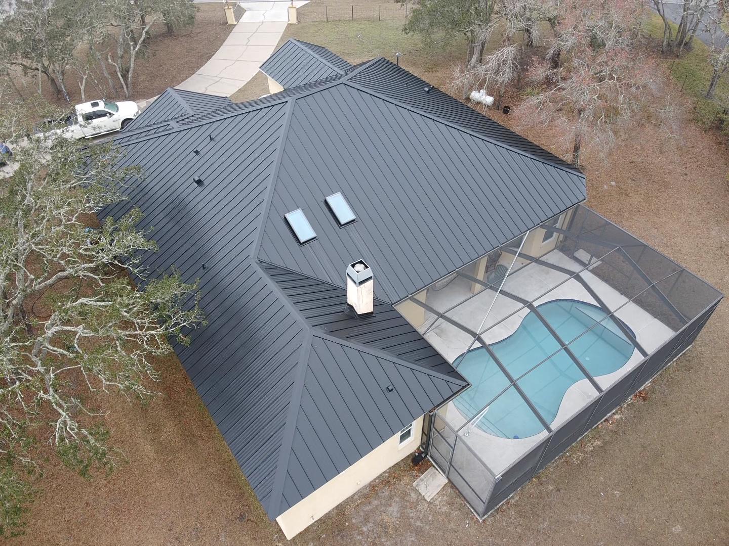 Completed coastal metal roof restoration Florida